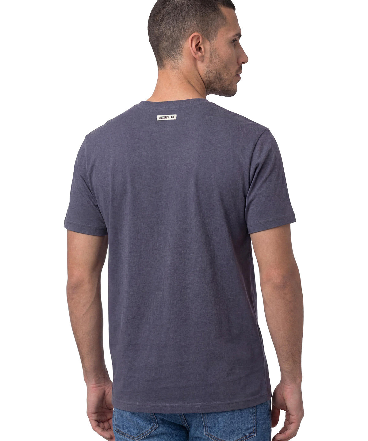 Polera Manga Corta Henley Hombre Slub Knit Azul Cat