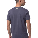 Polera Manga Corta Henley Hombre Slub Knit Azul Cat
