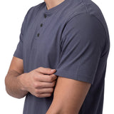 Polera Manga Corta Henley Hombre Slub Knit Azul Cat