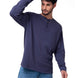 Polera Manga Larga Henley Hombre Slub Knit Azul Cat