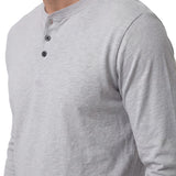 Polera Manga Larga Henley Hombre Slub Knit Gris Cat