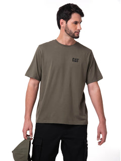 Polera Manga Corta Hombre Small Logo Verde CAT