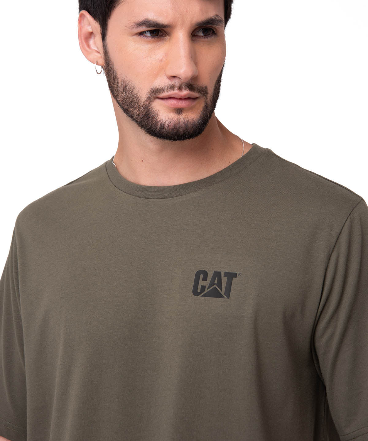 Polera Manga Corta Hombre Small Logo Verde CAT