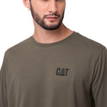 Polera Manga Corta Hombre Small Logo Verde CAT