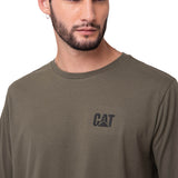 Polera Manga Corta Hombre Small Logo Verde CAT