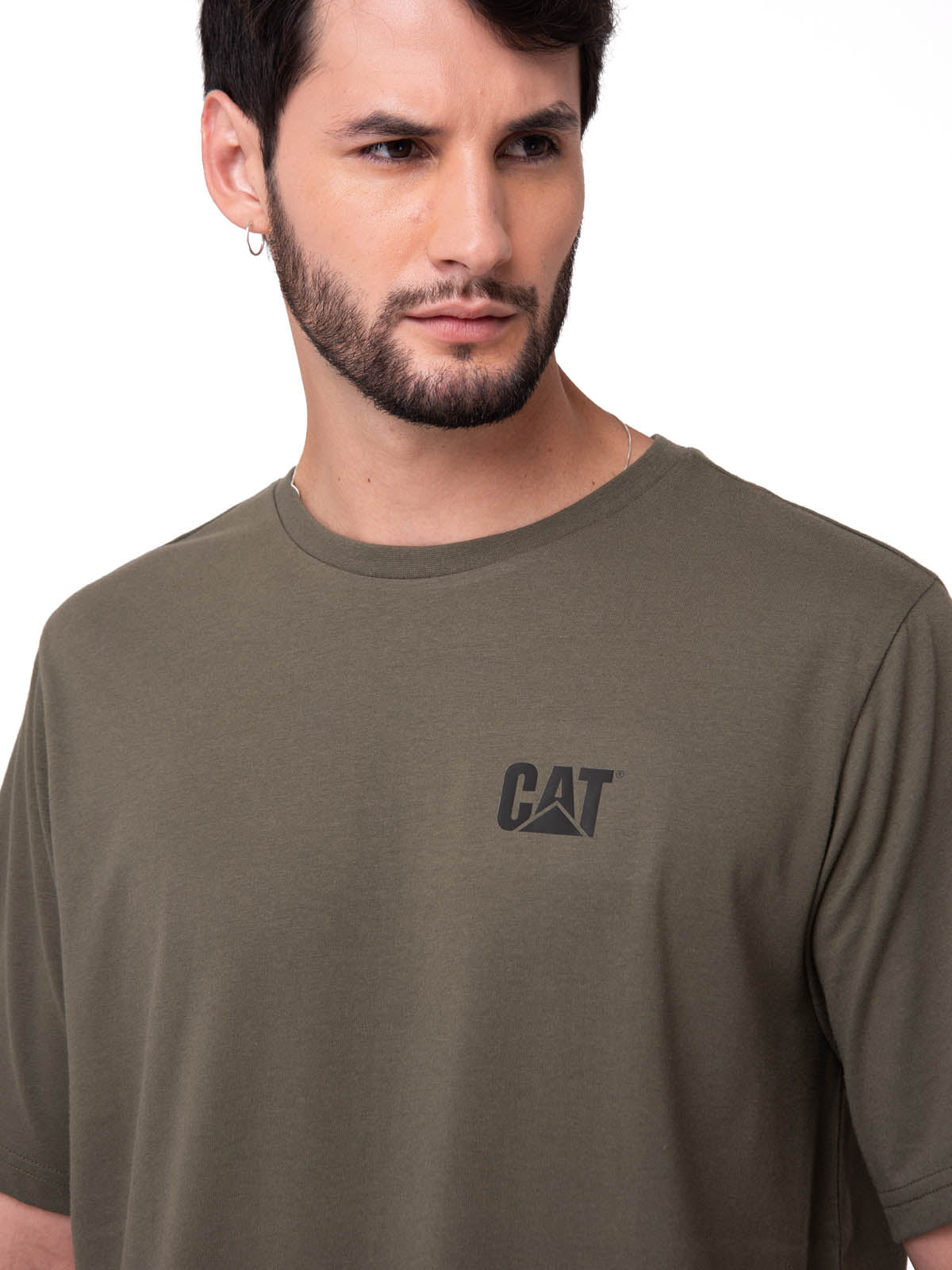 Polera Manga Corta Hombre Small Logo Verde CAT