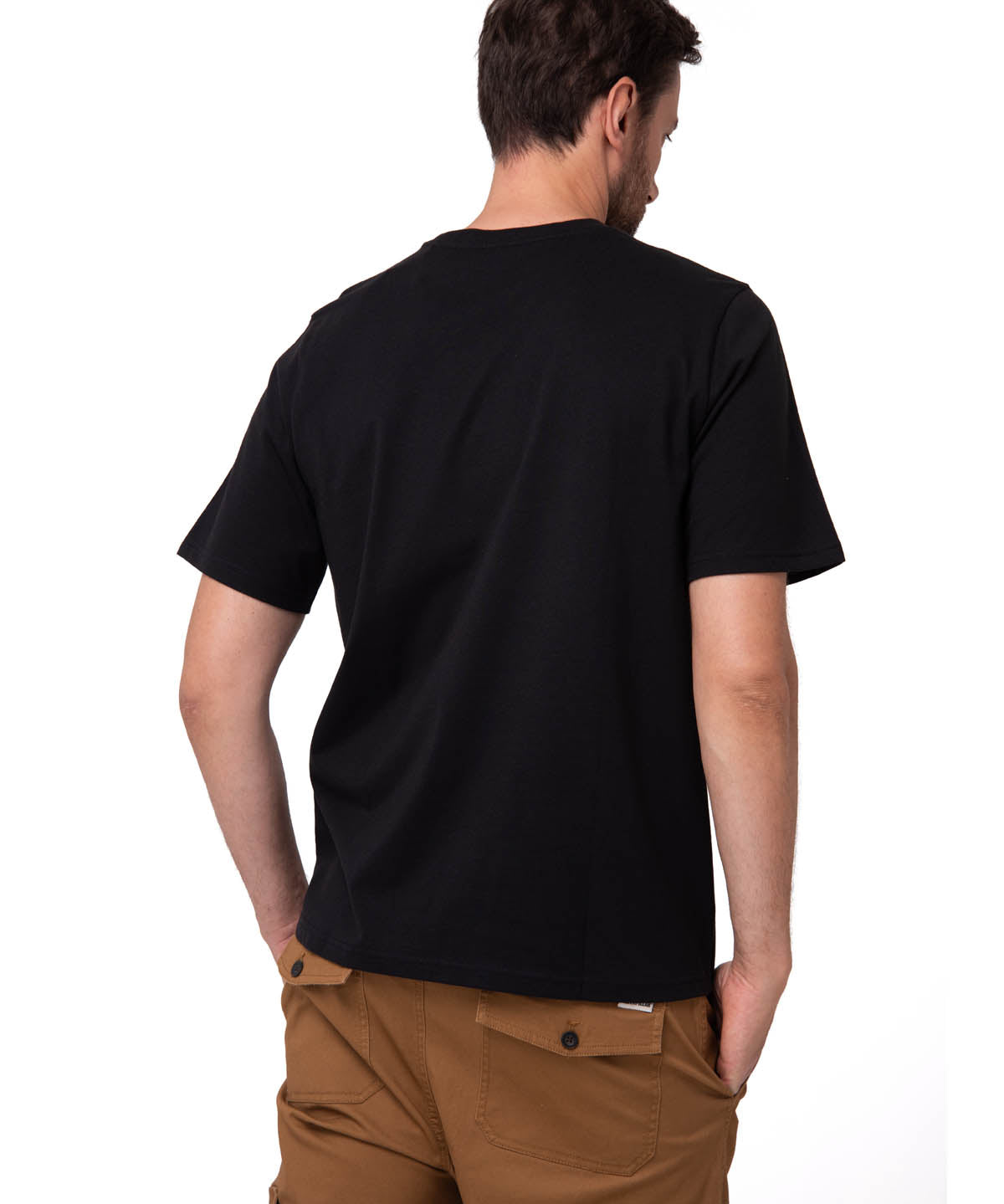 Polera Manga Corta Hombre Small Logo Negro CAT