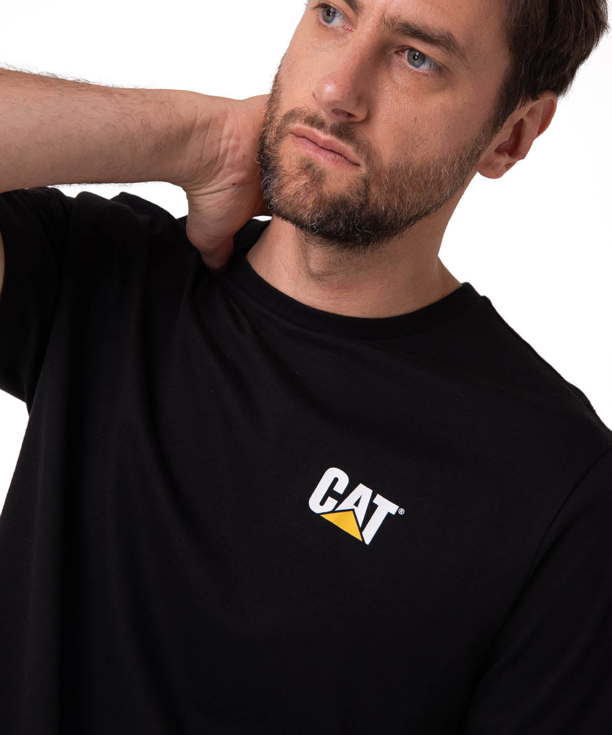 Polera Manga Corta Hombre Small Logo Negro CAT