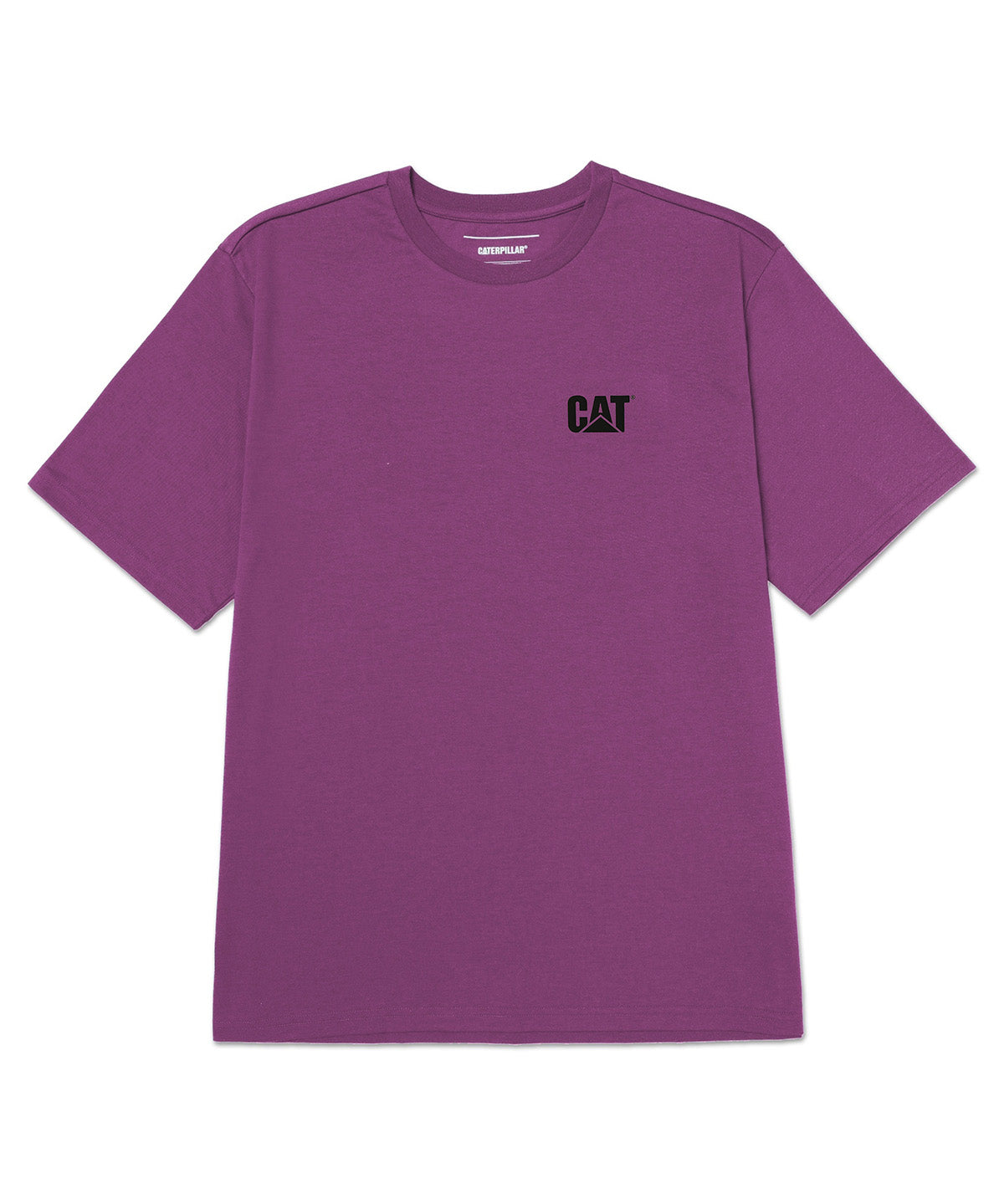 Polera Manga Corta Hombre Cat Small Logo Morado