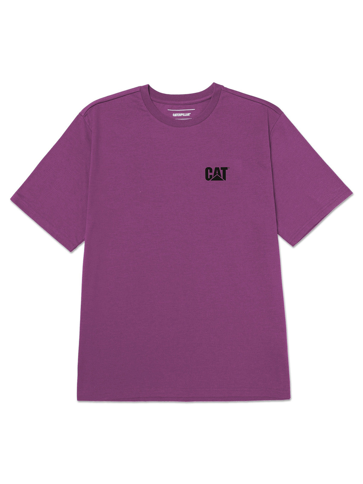 Polera Manga Corta Hombre Cat Small Logo Morado