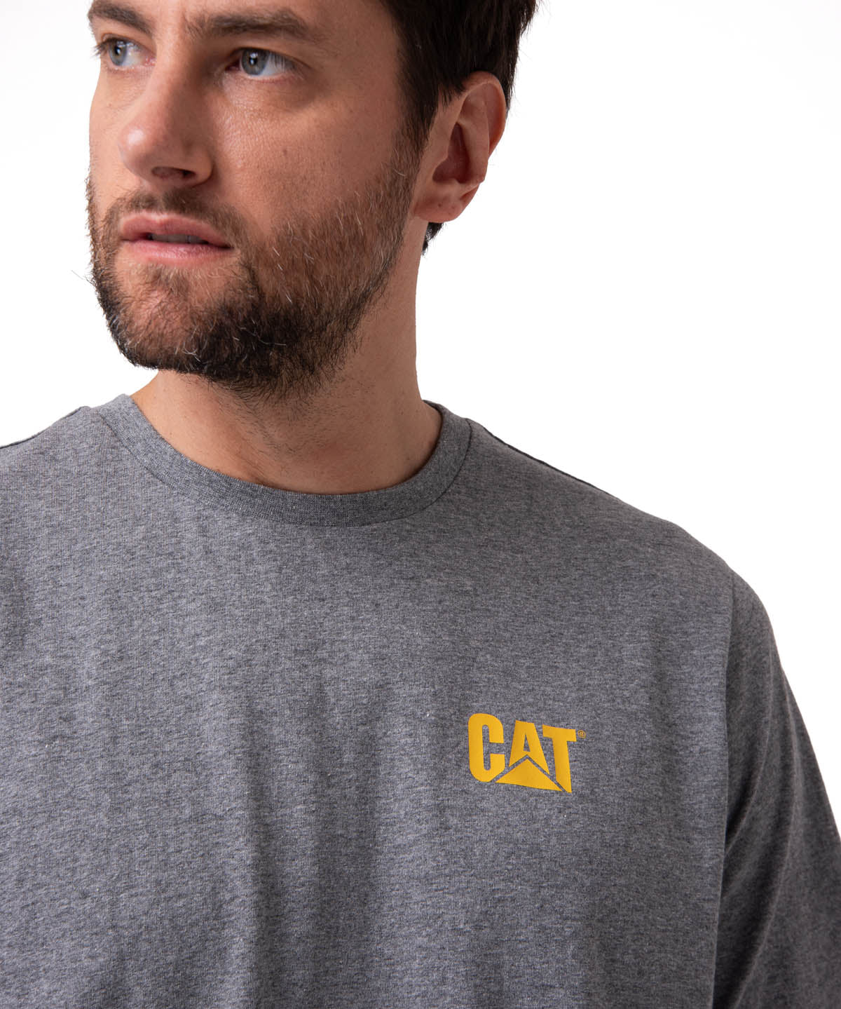 Polera Manga Corta Hombre Small Logo Gris CAT