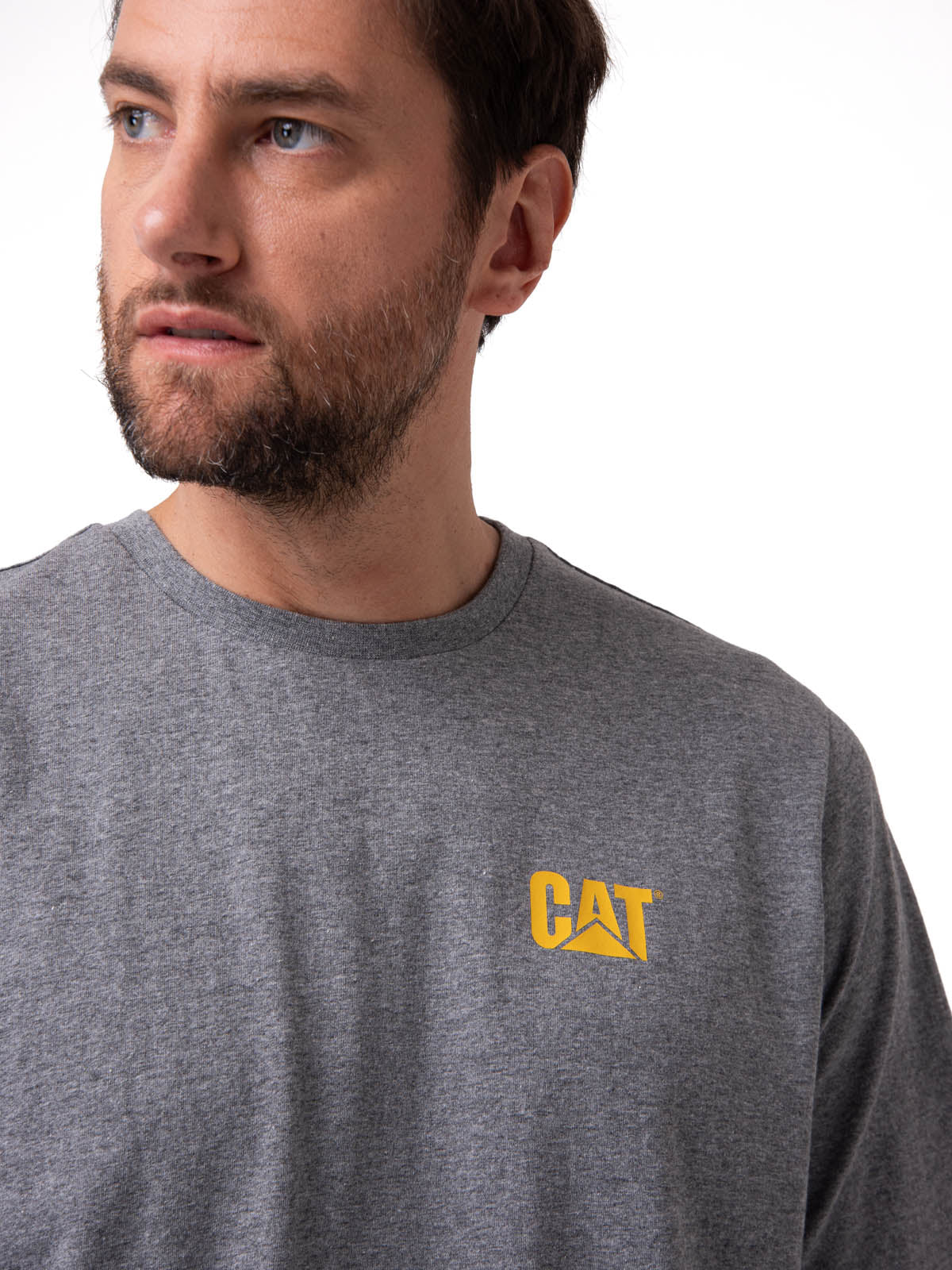 Polera Manga Corta Hombre Small Logo Gris CAT