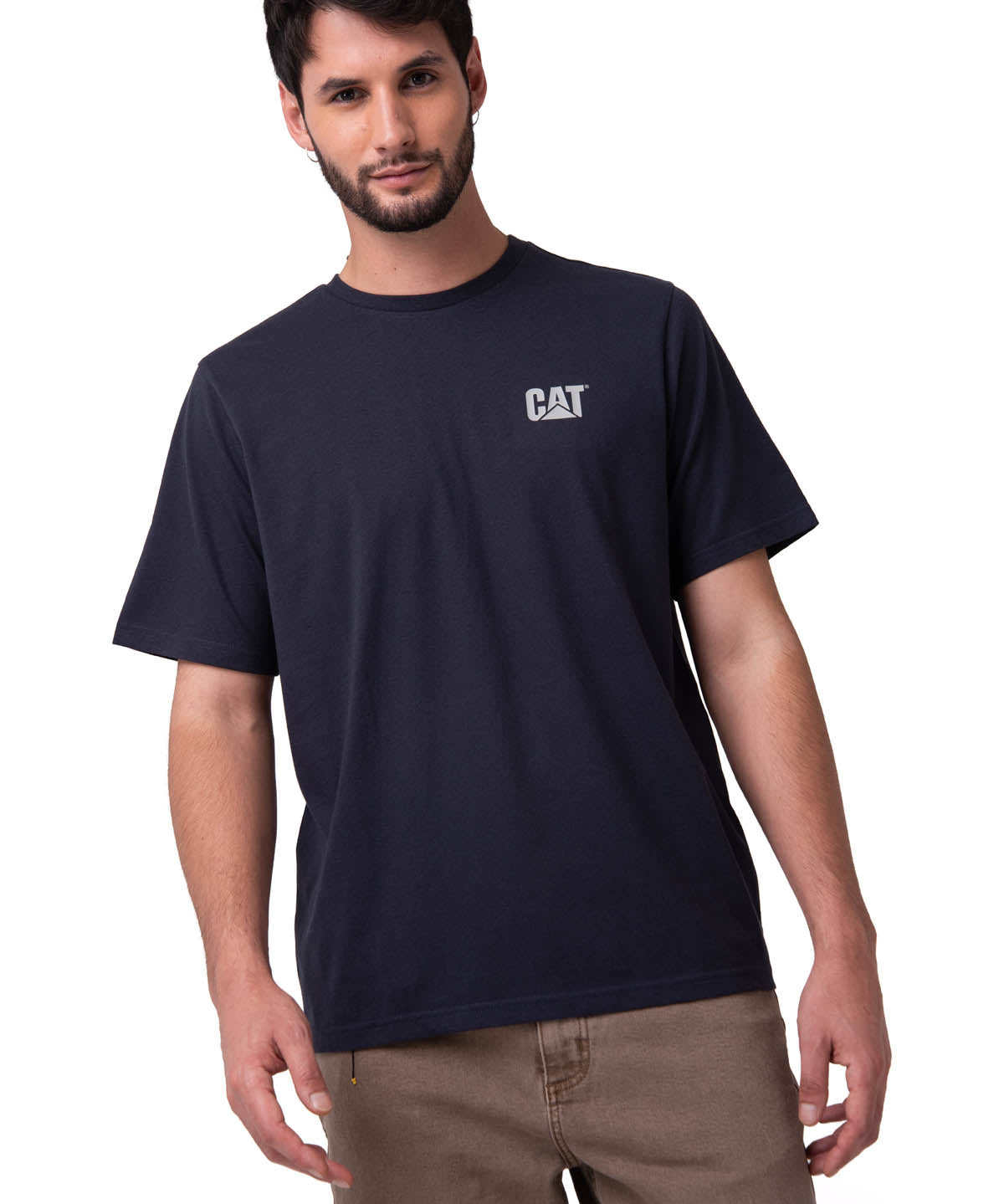 Polera Manga Corta Hombre Small Logo Azul CAT