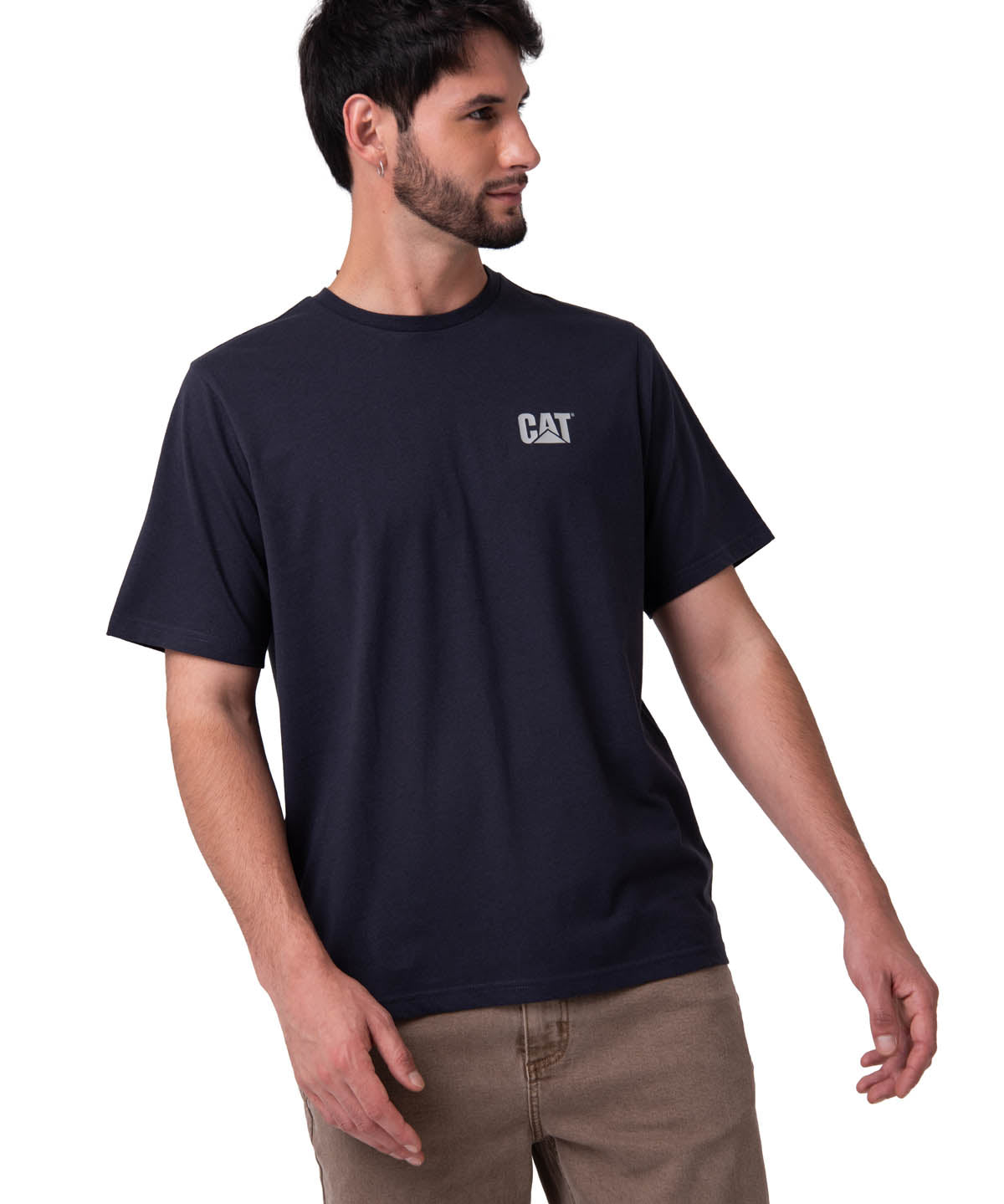 Polera Manga Corta Hombre Small Logo Azul CAT