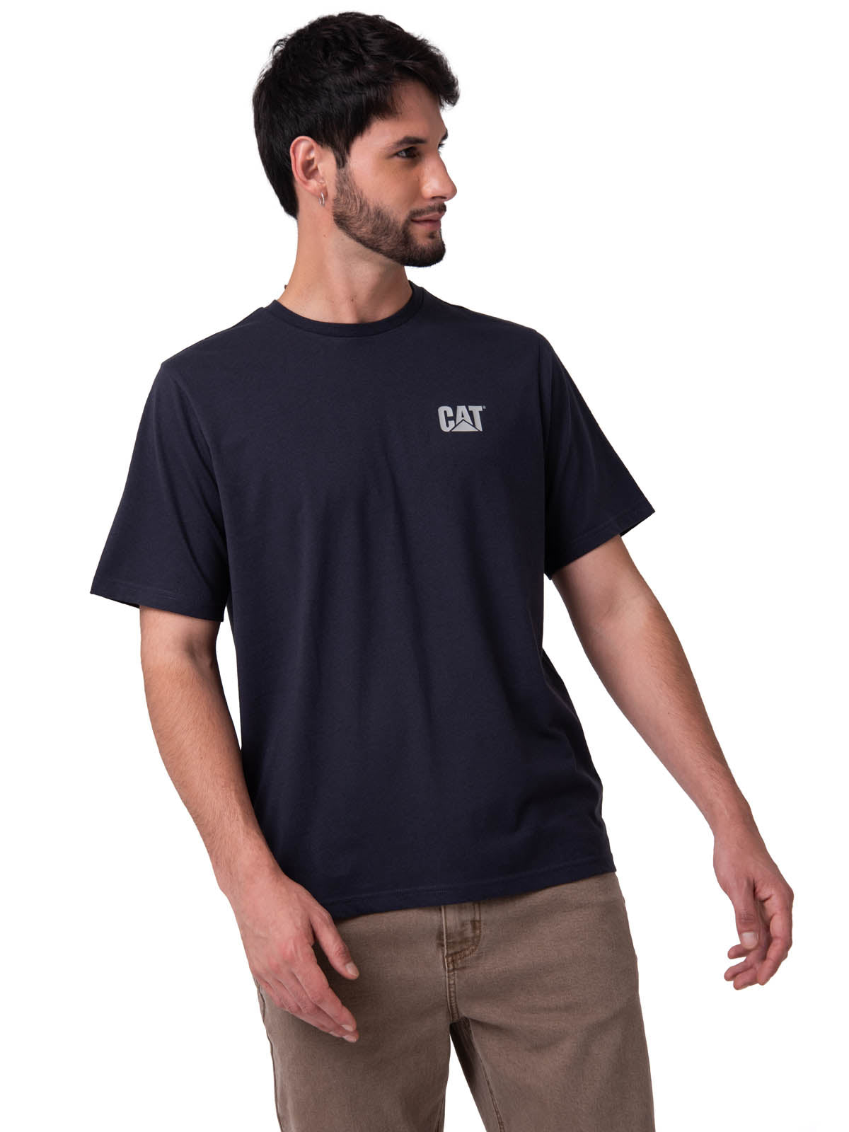 Polera Manga Corta Hombre Small Logo Azul CAT