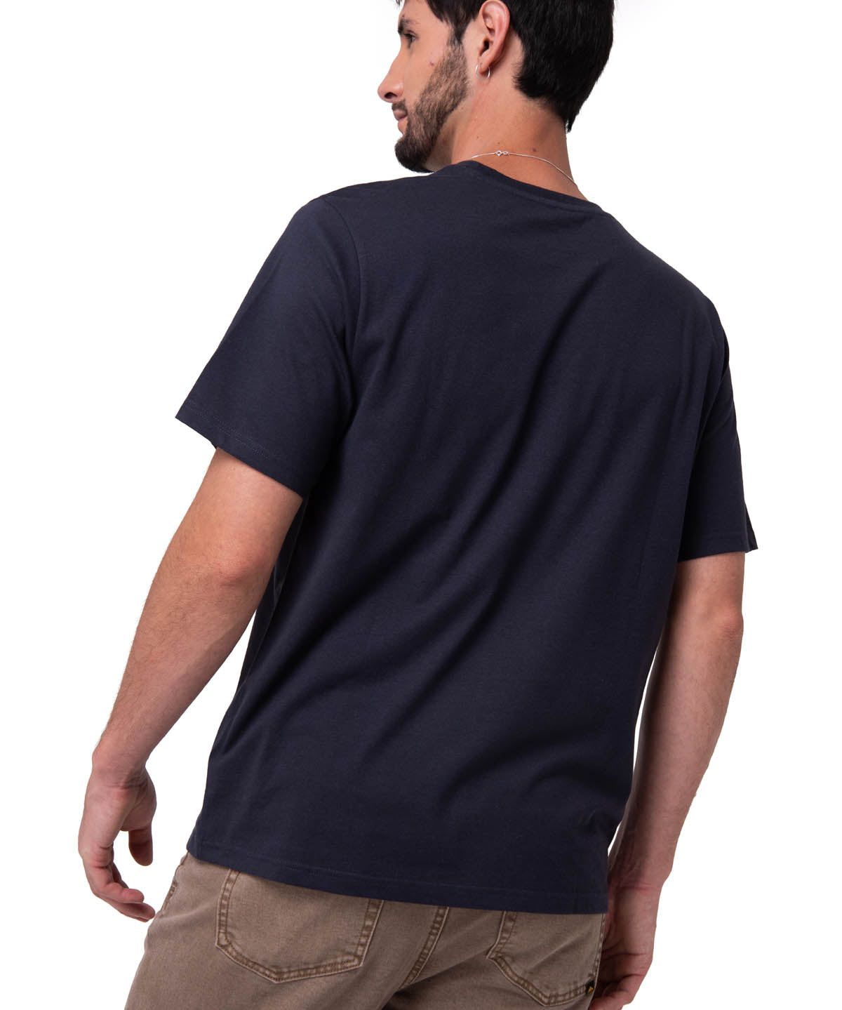 Polera Manga Corta Hombre Small Logo Azul CAT