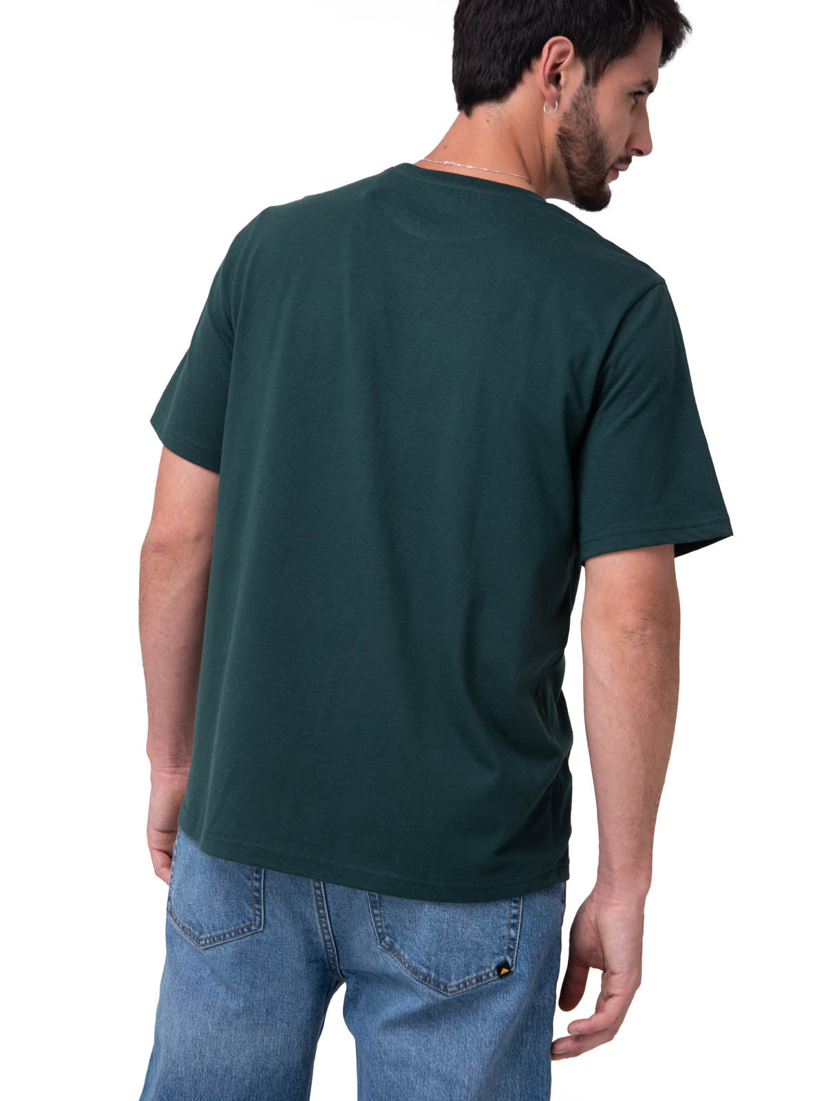Polera Manga Corta Hombre Small Logo Petroleo CAT