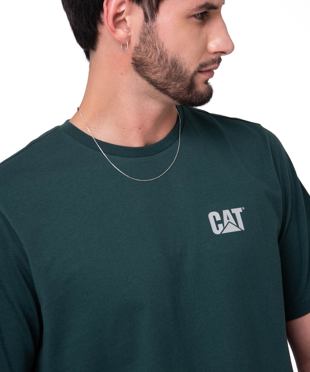Polera Manga Corta Hombre Small Logo Petroleo CAT
