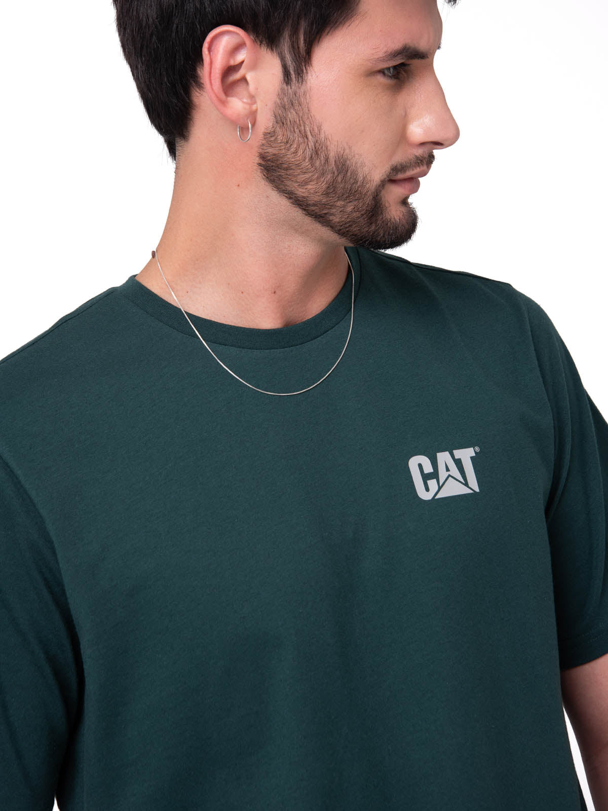 Polera Manga Corta Hombre Small Logo Petroleo CAT