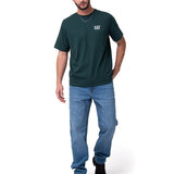 Polera Manga Corta Hombre Small Logo Petroleo CAT