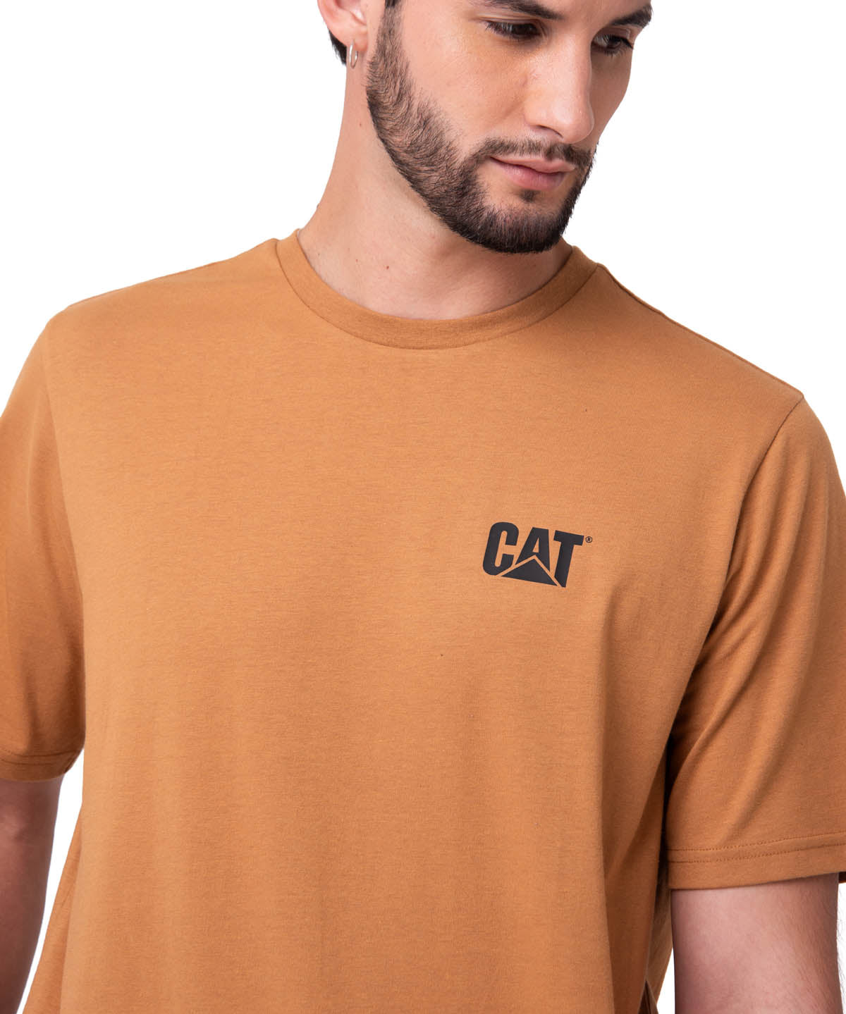 Polera Manga Corta Hombre Small Logo Café CAT