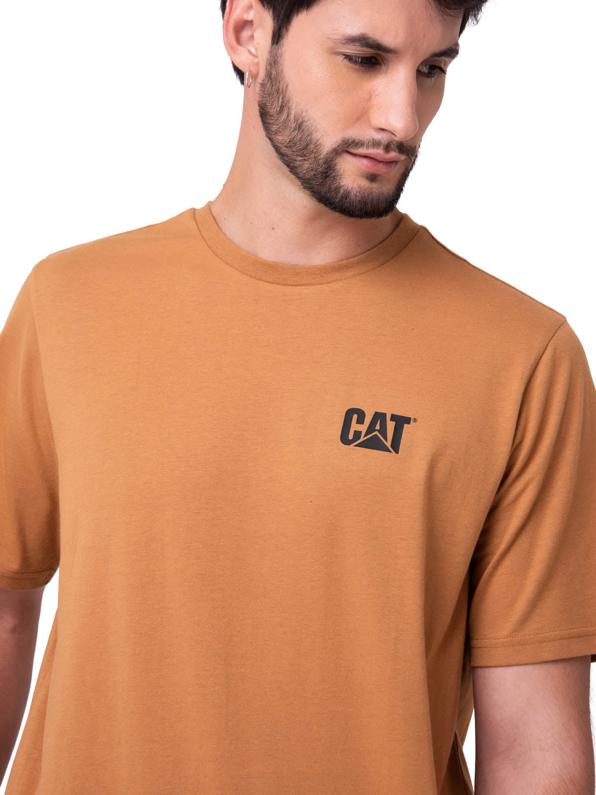 Polera Manga Corta Hombre Small Logo Café CAT