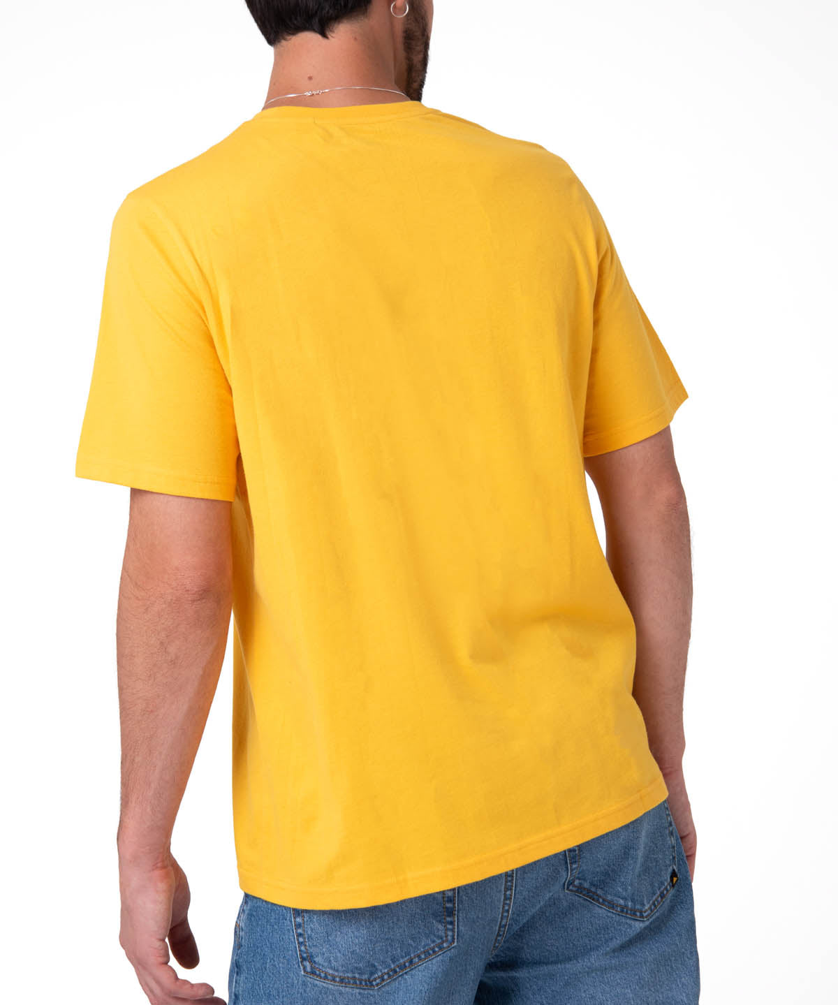 Polera Manga Corta Hombre Small Logo Amarillo CAT