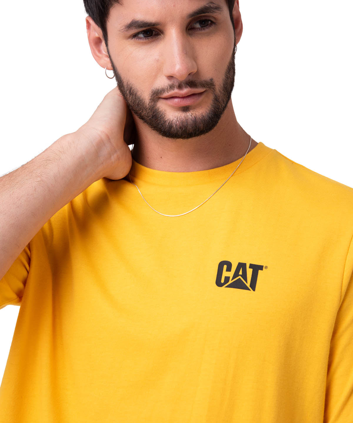 Polera Manga Corta Hombre Small Logo Amarillo CAT