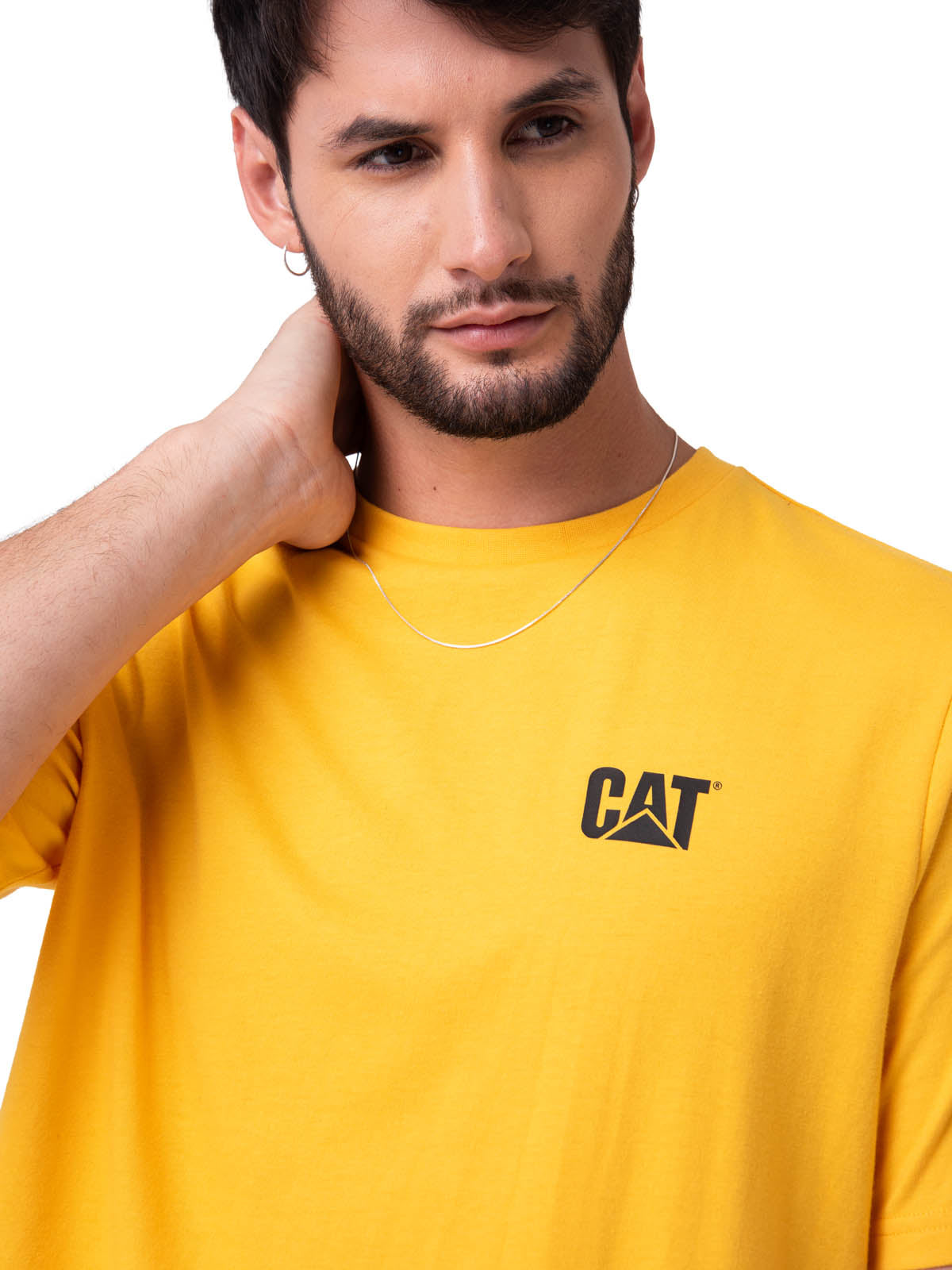 Polera Manga Corta Hombre Small Logo Amarillo CAT