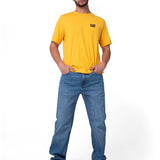 Polera Manga Corta Hombre Small Logo Amarillo CAT