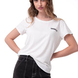 Polera Manga Corta Mujer Logo Caterpillar Blanco