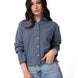 Camisa Manga Larga Mujer Waffle Knit Azul Cat