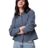 Camisa Manga Larga Mujer Waffle Knit Azul Cat