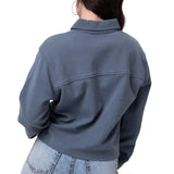 Camisa Manga Larga Mujer Waffle Knit Azul Cat