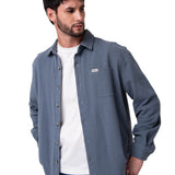 Camisa Manga Larga Hombre Waffle Knit Azul Cat