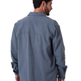 Camisa Manga Larga Hombre Waffle Knit Azul Cat