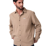 Camisa Manga Larga Hombre Waffle Knit Beige Cat