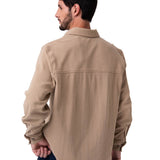 Camisa Manga Larga Hombre Waffle Knit Beige Cat