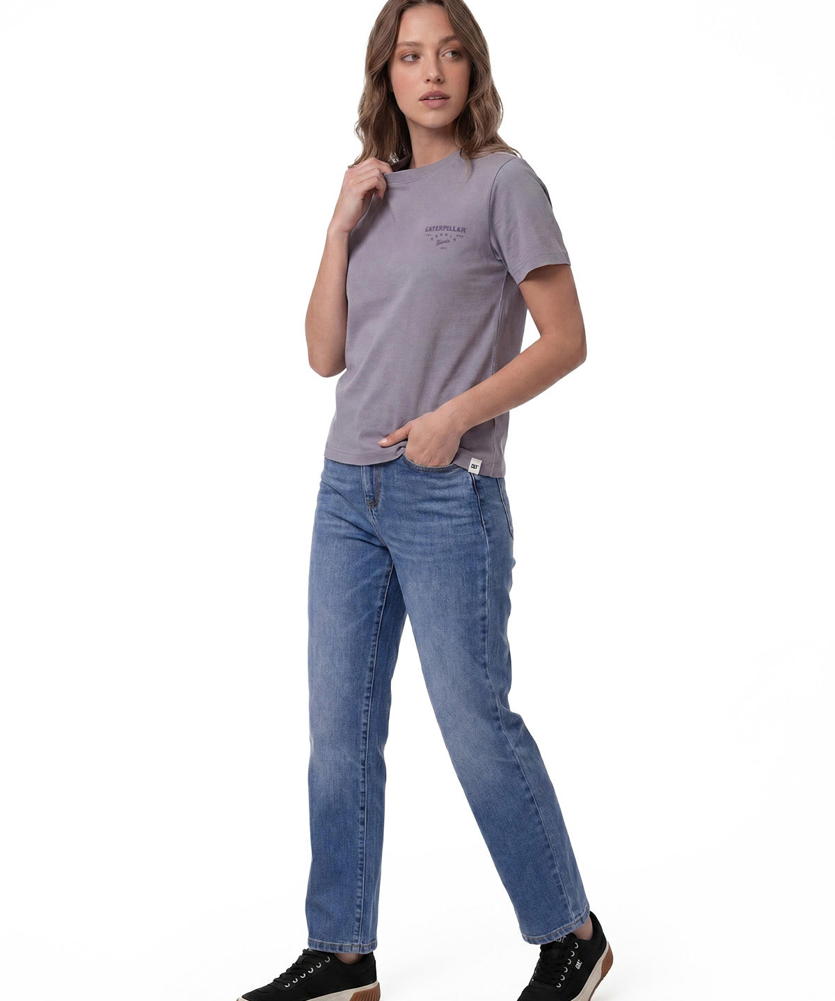 Polera Manga Corta Mujer Heritage Peoria Lila Cat
