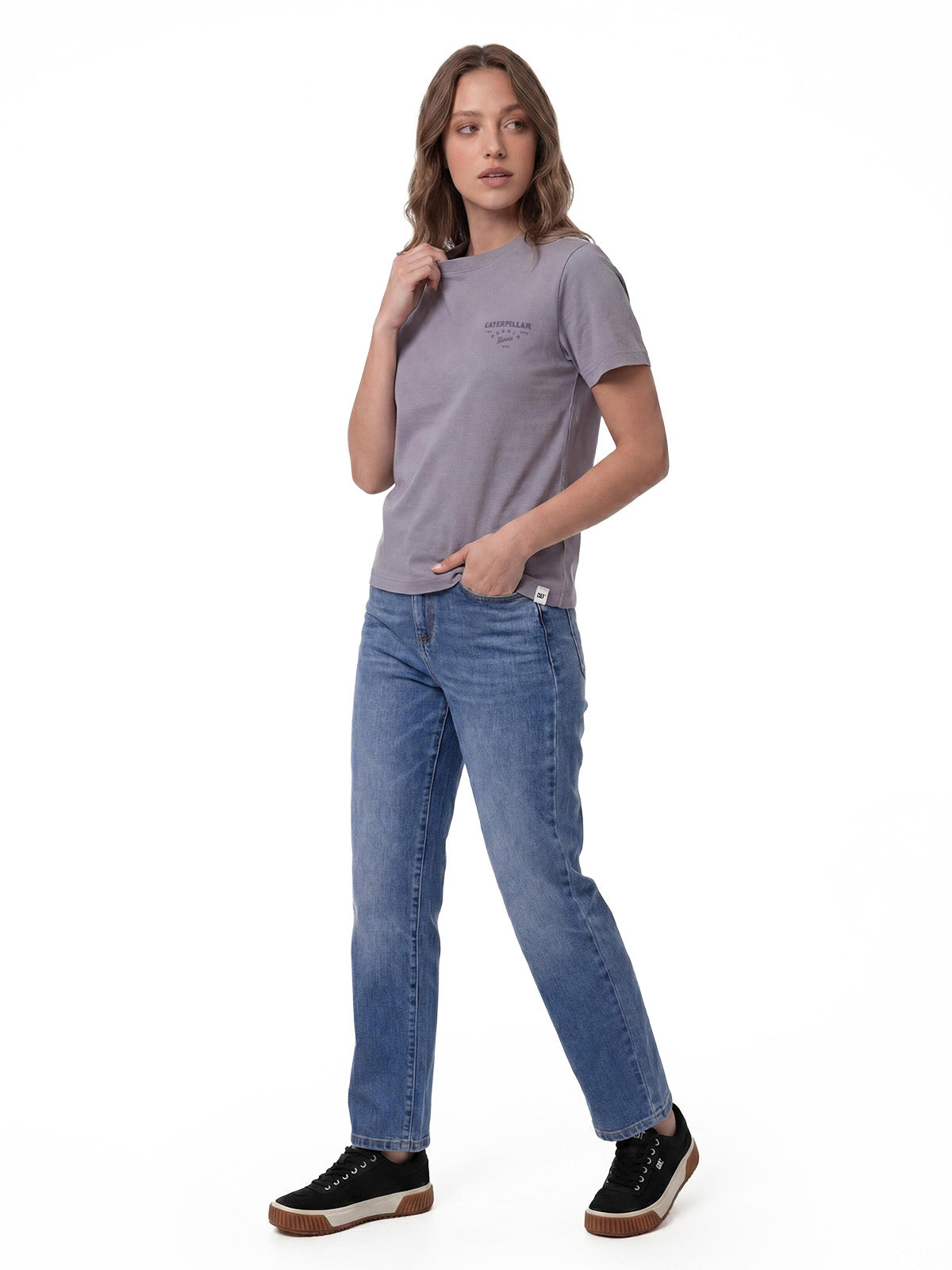 Polera Manga Corta Mujer Heritage Peoria Lila Cat