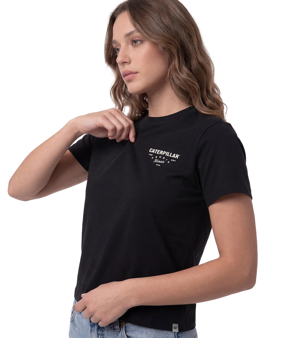 Polera Manga Corta Mujer Heritage Peoria Negro Cat