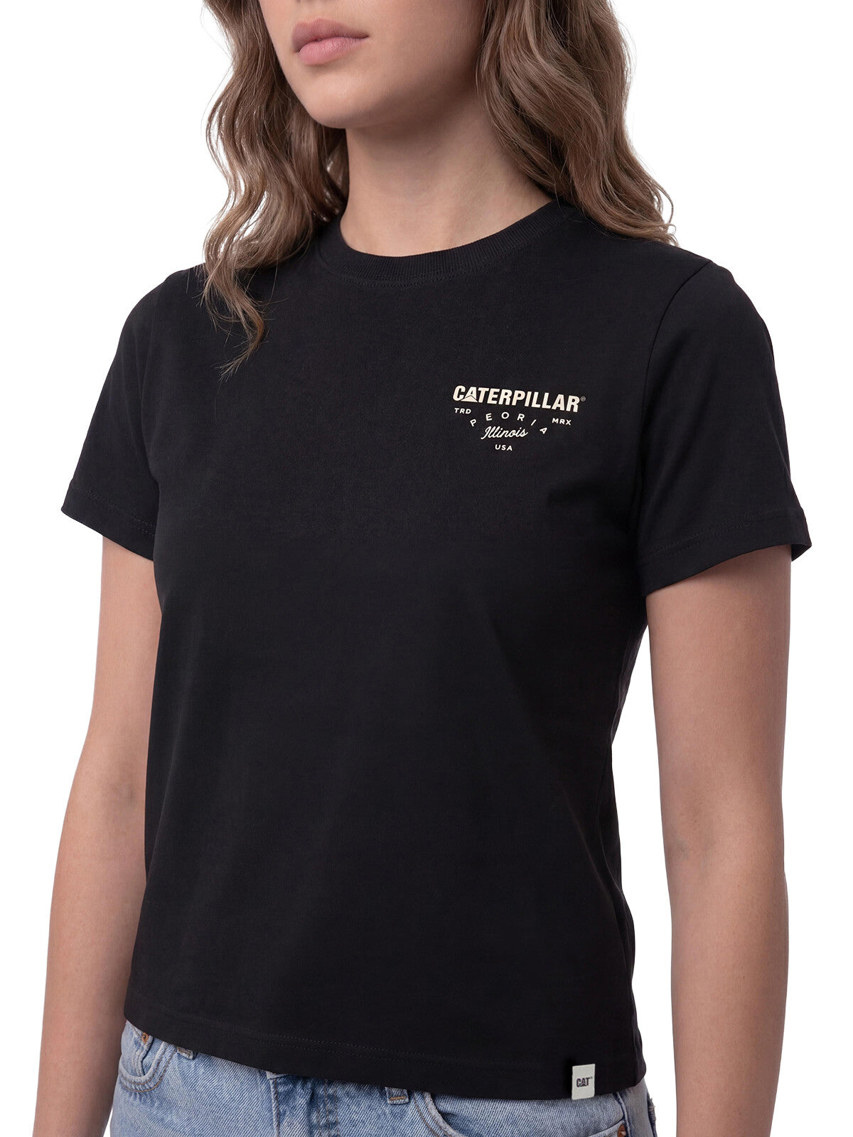 Polera Manga Corta Mujer Heritage Peoria Negro Cat
