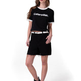 Polera Manga Corta Mujer Caterpillar Ringer C Negro