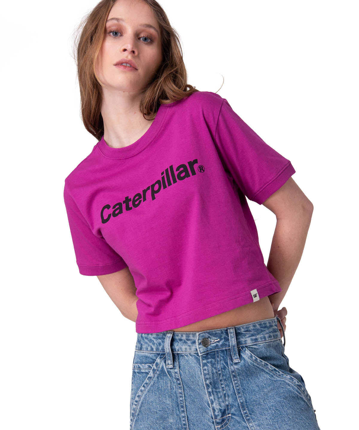 Polera Manga Corta Mujer Caterpillar Ringer C Morado