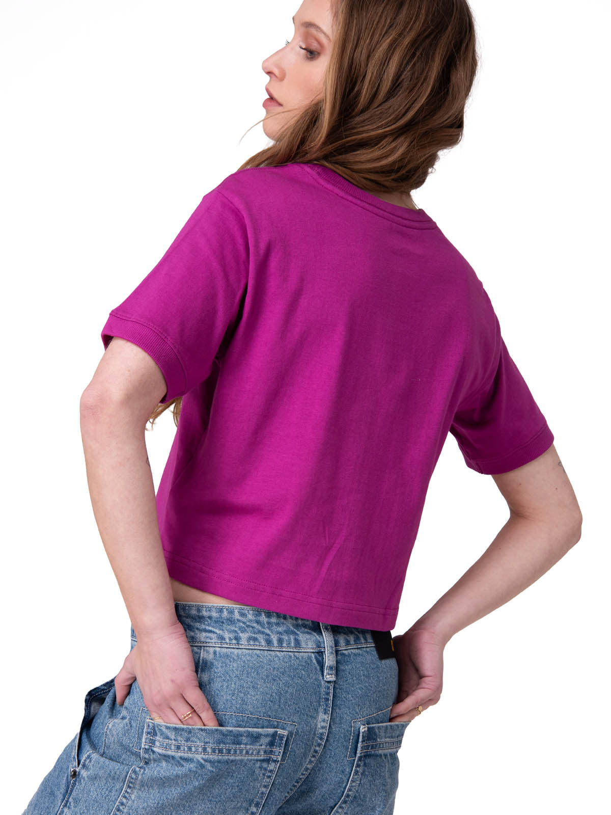 Polera Manga Corta Mujer Caterpillar Ringer C Morado