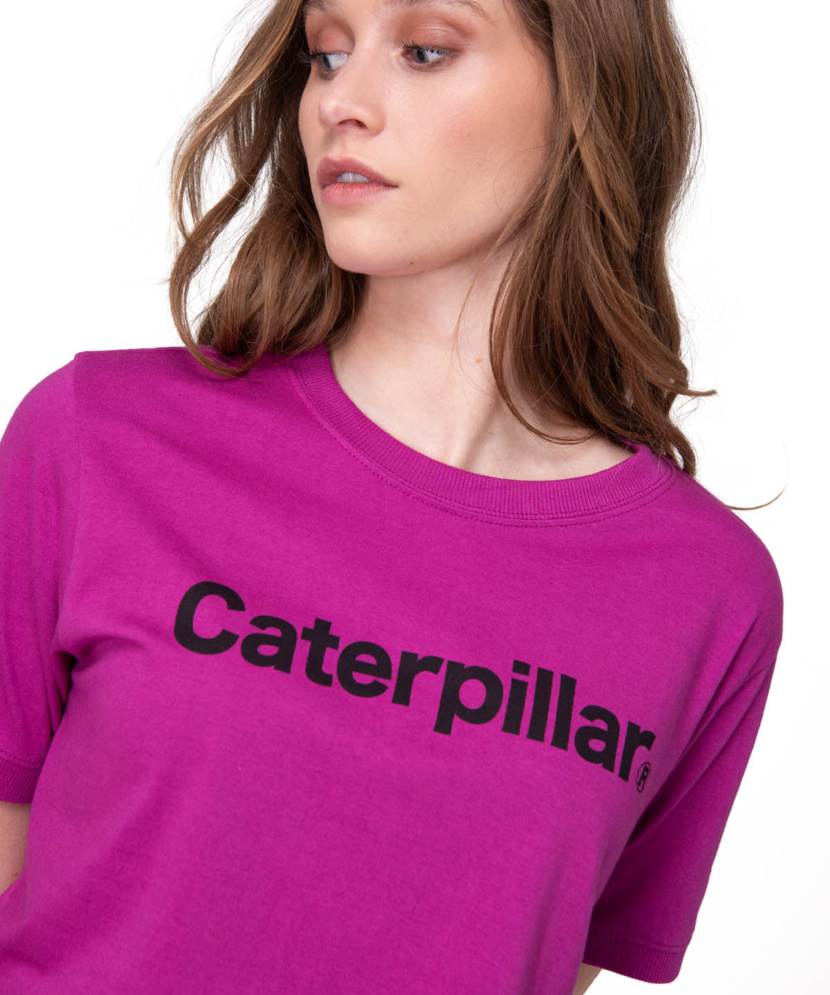 Polera Manga Corta Mujer Caterpillar Ringer C Morado