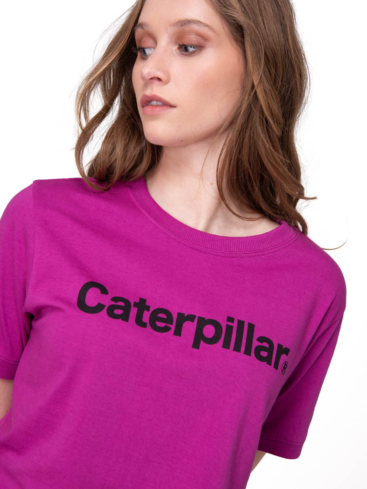 Polera Manga Corta Mujer Caterpillar Ringer C Morado