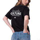 Polera Manga Corta Mujer Caterpillar Culture Negro