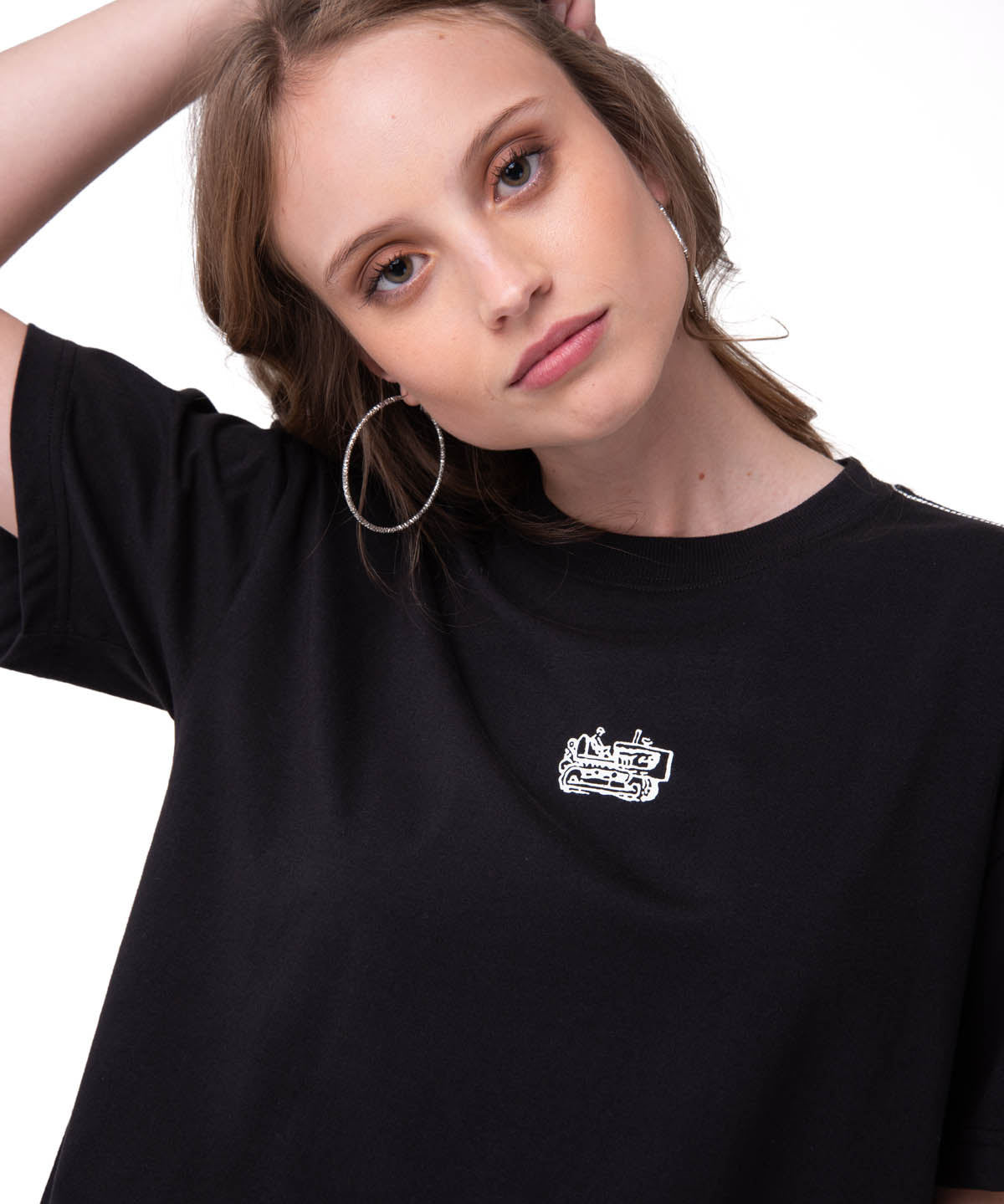 Polera Manga Corta Mujer Caterpillar Culture Negro