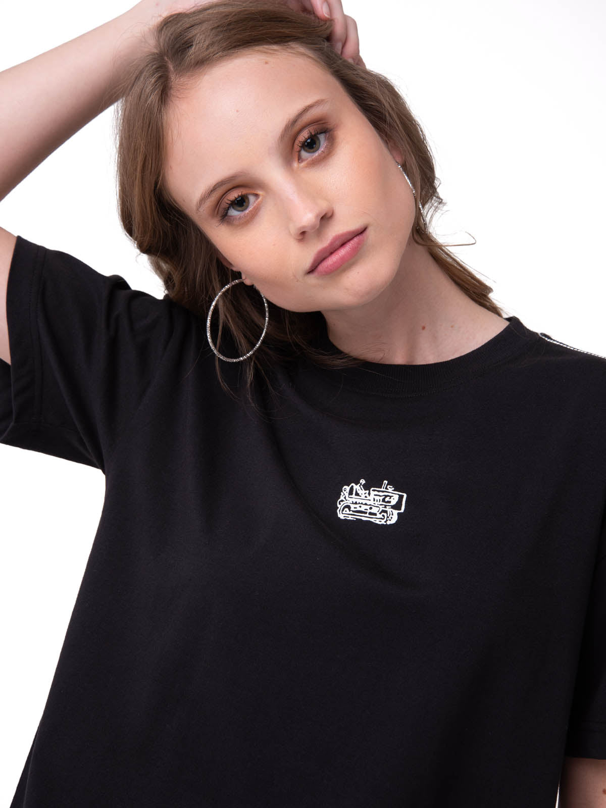 Polera Manga Corta Mujer Caterpillar Culture Negro